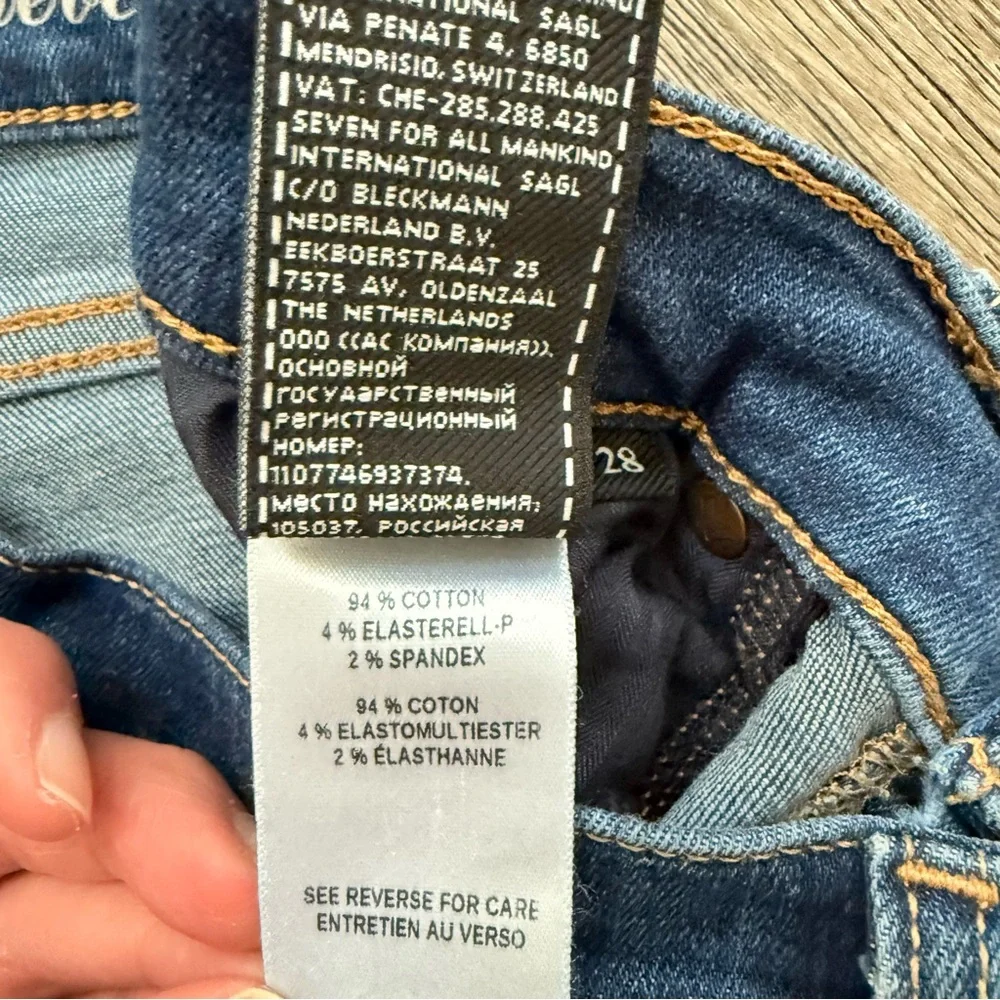 3 FOR $10 - 7 For All Mankind Cropped Gwenevere Dark Blue Skinny Jeans 28 - Picture 5 of 10